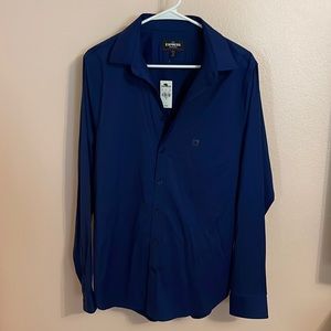 EXPRESS Slim Performance Navy Dress Shirt - Size M - NWT